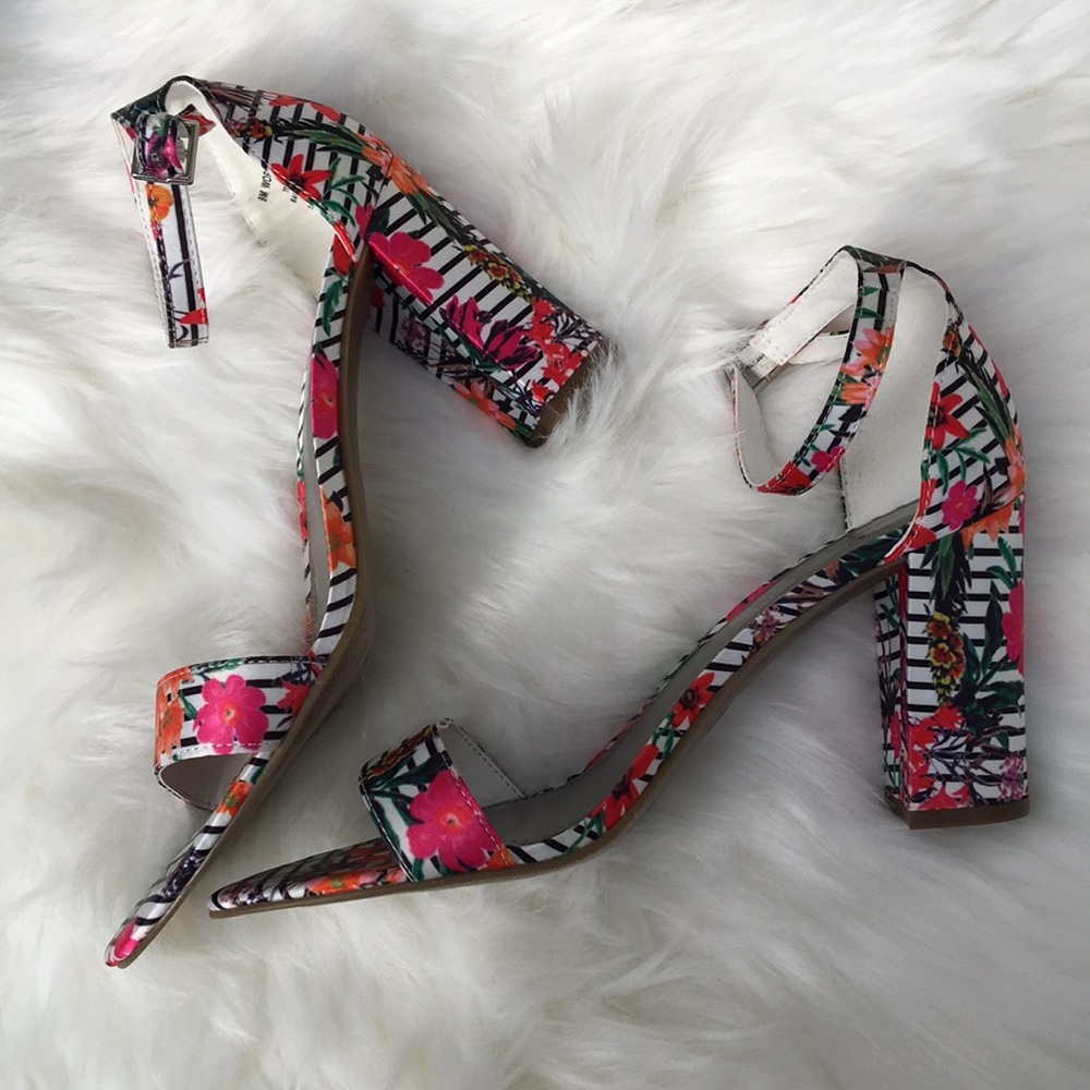 NWB Worthington Floral striped heels size 9 - Picture 2 of 7